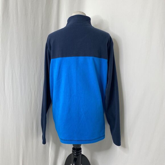 Men's Large Fleece Sweatshirt Alpha Camp Blue Long Sleeve Quarter Zip High Neck - Picture 5 of 9